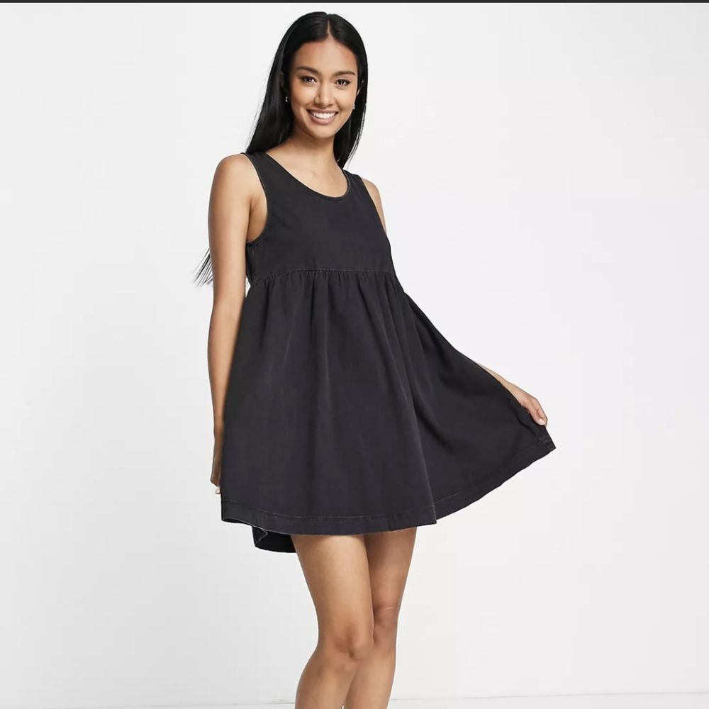 ASOS Mini Denim Dress With Pockets Size 10